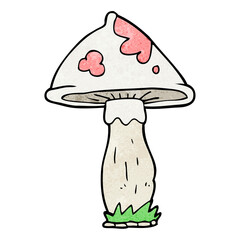 freehand textured cartoon mushroom