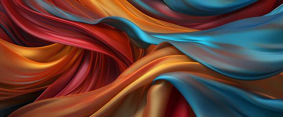 Fototapeta na wymiar AI generated illustration of colorful and dynamic abstract background with silk pattern