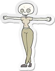 sticker of a cartoon zombie woman