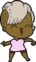 Obraz premium cartoon happy hipster girl