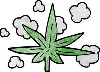 cartoon doodle marijuana leaf