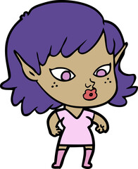 pretty cartoon elf girl