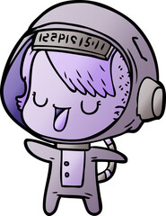 cartoon astronaut woman