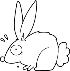 cartoon frightened rabbit