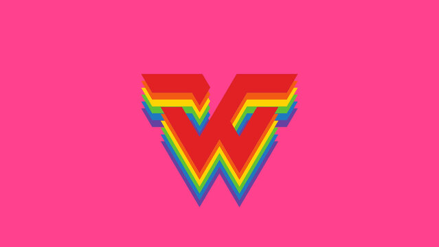 Rainbow Falling Text Logo Title Overlay