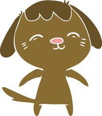 happy flat color style cartoon dog