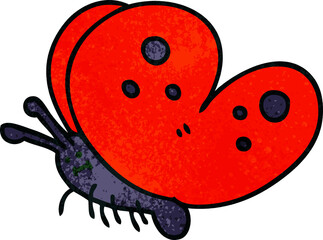 hand drawn quirky cartoon butterfly