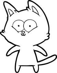 happy cartoon cat