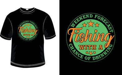 Fishing typography t-shirt design template