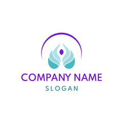 Brain health treatment yoga wellness logo design vector template editable