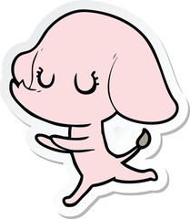 sticker of a cute cartoon elephant