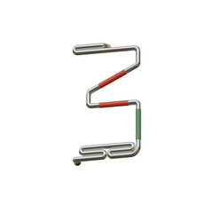 Obraz premium Futuristic Game 3D Alphabet or PNG Letters
