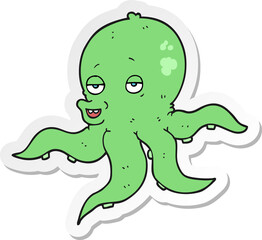 sticker of a cartoon octopus