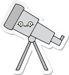 sticker of a cute cartoon telescope