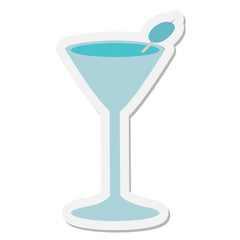 cocktail glass sticker