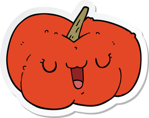 sticker of a cartoon pumpkin