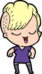 happy cartoon girl