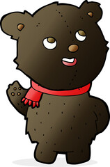 cartoon cute black bear cub