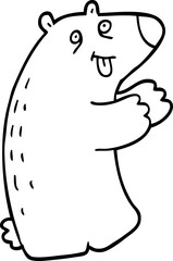 line drawing cartoon polar bear