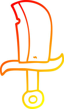 recommend clip art: warm gradient line drawing of a cartoon dagger