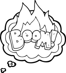 freehand drawn thought bubble cartoon boom