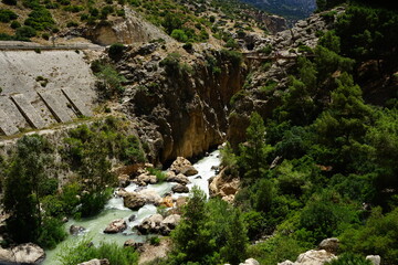 Caminito del Rey, Guadalhorce river, Desfiladero de los Gaitanes, El Chorro, Ardales, Malaga, Spain.