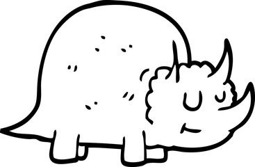 line drawing cartoon prehistoric dinosaur