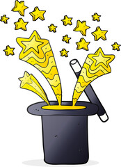 freehand drawn cartoon magician's top hat