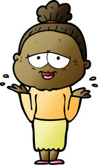 cartoon happy old lady