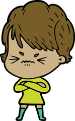 cartoon frustrated woman