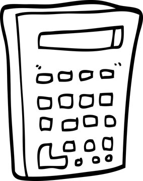 recommend clip art: line drawing cartoon calculator