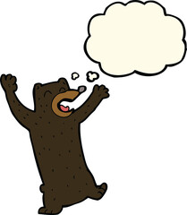 cartoon black bear with thought bubble