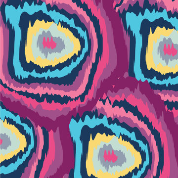 Psychedelic spiral illusion vector. melting circles groovy background 