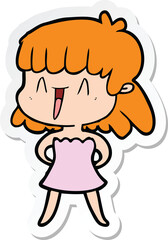 sticker of a cartoon woman