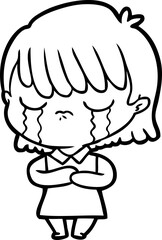 cartoon woman crying