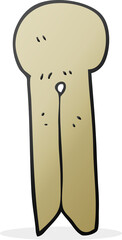 freehand drawn cartoon old style wooden peg