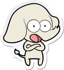 sticker of a cute cartoon elephant