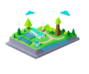 isometric view of a city