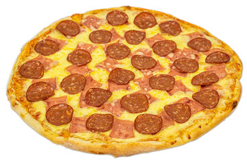 Pizza de jamón y peperoni