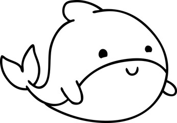 line doodle of a happy whale
