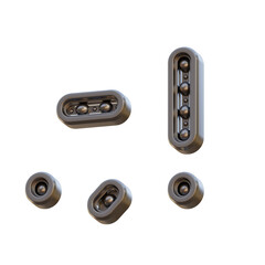 Futuristic Bearing 3D Alphabet or PNG Letters