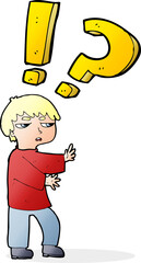 cartoon confused boy