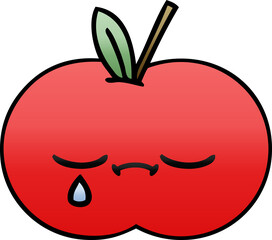 gradient shaded cartoon of a red apple