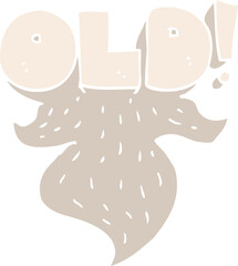 flat color illustration of old sign