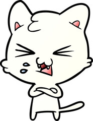 cartoon cat hissing
