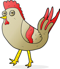freehand drawn cartoon chicken