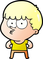 cartoon curious boy