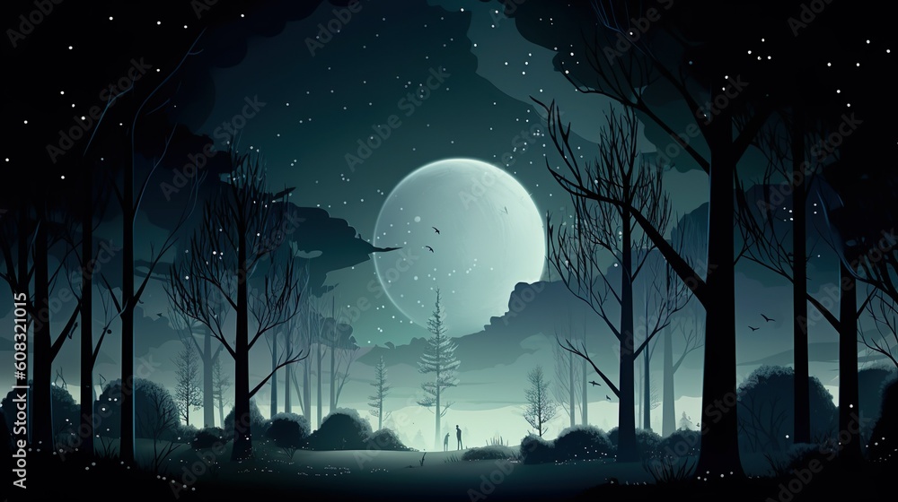 Poster abstract background night forest. presenting the mystery of the night forest with these captivating 