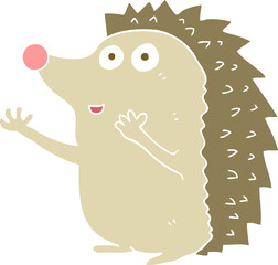 flat color illustration of cute hedgehog