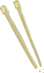 cartoon doodle wooden chopsticks